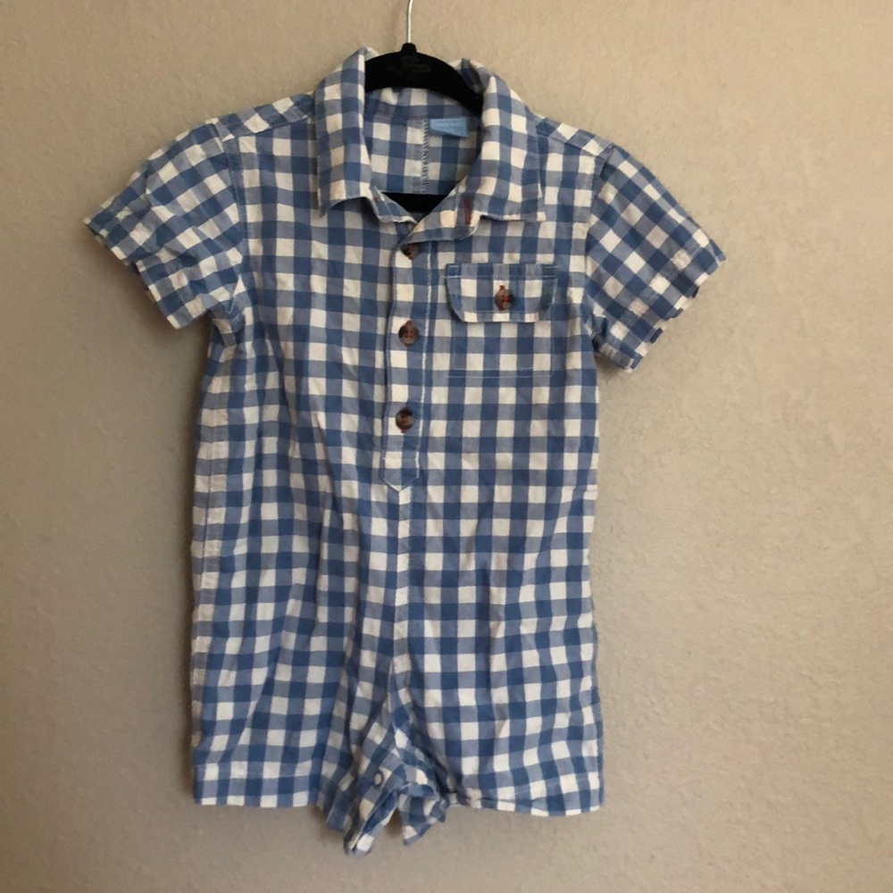 Place plaid romper GUC 9-12m